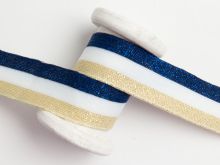 Hosenstreifen mit Lurexglitzer - Streifen - gold/weiß/blau