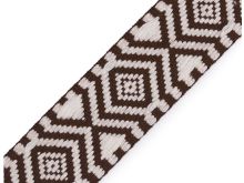 Gurtband Jacquard ca. 38 mm - Ethno Muster - braun