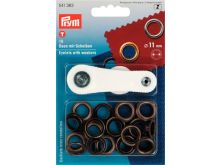 Prym 15 Ösen und Scheiben MS 11,0 mm - altgoldfarben