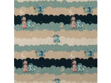 Jersey Digitaldruck - Lilo & Stitch - petrol - beige