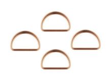 D- Ringe  Metall - 25 mm -  4 Stück - rosegold