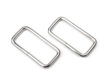 Taschenschlaufen vierkantig 39 mm 2 Stück - silberfarben