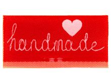 Webetiketten 2 Stück mit Mittelfaltung - Handmade - rot