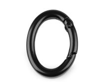 Karabiner Ring oval 1 Stück für Handtaschen/Schlüssel 28 x 38 mm - schwarz