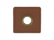 Aufnäh-Ösen auf Kunstleder 10 mm 4 Stück - Quadrat - uni rehbraun