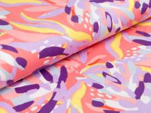 Jersey Polyester Milliblu´s - Frühlingsblüten - aprikot