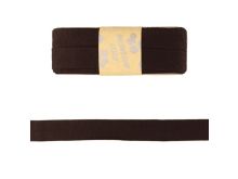 Jersey Viskose Schrägband/Einfassband gefalzt 20 mm x 3 m Coupon - uni dunkler mokka