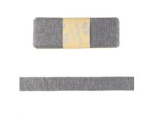 Jersey Viskose Schrägband/Einfassband gefalzt 20 mm x 3 m Coupon - meliert grau