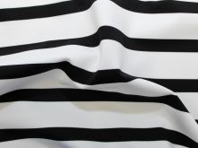 Swimwear Jersey Badestoff - Streifen - weiß - schwarz