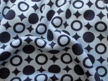 Stretch Frottee mit Doubleface - Kreise - blau 