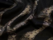 Jersey Punta di Roma - abstraktes Wellenmuster - schwarz - beige
