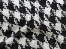 Tweed Mantelstoff - Hahnentritt - weiß - schwarz