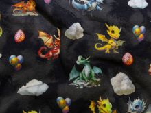 Alpenfleece Digitaldruck - Drachen - dunkelgrau