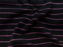 Viskose Jersey - Glitzerstreifen - schwarz - pink