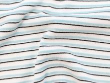 Feinripp Jersey  - Streifen - weiß - blau