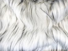 Fellimitat Kunstpelz - Polarfuchs - wollweiß - schwarz