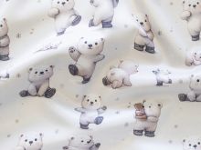 Softshell Digitaldruck - niedliche Eisbären - wollweiß