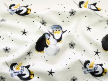 Sweat French Terry Swafing Funtarktis by Sabine Marschall - Pinguine - wollweiß