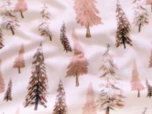 Leicht angerauter Sweat Swafing Holly - Tannenbäume - rosa
