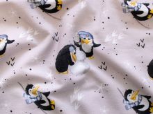 Sweat French Terry Swafing Funtarktis by Sabine Marschall - Pinguine - helles altrosa