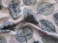 French Terry Swafing - Autumn Leaves & Dots by Christiane Zielinski - Blätter - grau - lila