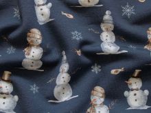 Angerauter Sweat Swafing - Schneemänner - Blau