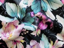 Alpenfleece Swafing Isla - Blüten - schwarz