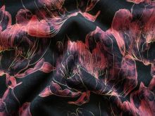 Alpenfleece Swafing Isla - Abstrakte Blumen - schwarz
