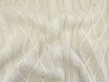 Strickstoff Big Knit mit Waben- und Zopfmuster - 370 gr/qm - creme