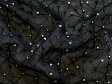 Chiffon mit Perlenstickerei - schwarz