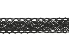 Spitze Baumwolle - 25 mm - schwarz