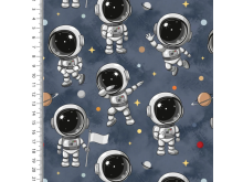 French Terry Stoff - Astronaut - Blaugrau