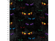 Baumwolle Jersey Stoff Digitaldruck - Leuchtende Katzenaugen - Schwarz