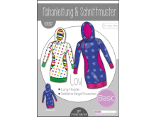 Papierschnittmuster ki-ba-doo Lou Long-Hoodie Mädchen