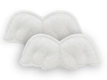 Applikation/Aufnäher  ca. 50 mm x 22 mm -  2 flauschig weiche Engelsflügel - weiß