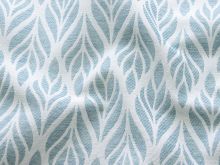 Jacquard gewebt - Polster-, Deko- u. Taschenstoff - aufgereite Blätter - grau-mint