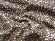 Alpenfleece mit Foliendruck - Animalprint - braun