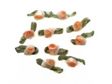 Nahaufnahme von Set Mini Röschen zum Annähen 10 Stück - Rosen - rosa