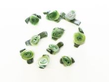 Nahaufnahme von Set Mini Röschen zum Annähen 10 Stück - Rosen mit Glitzer - lachs