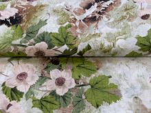 Webware Viskose - Blumenmuster - grün