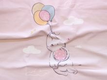Nahaufnahme von Sweat French Terry PANEL ca 40 cm  x 47 cm - süßer Elefant - rosa