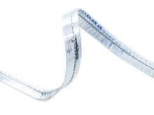Paspelband Biese aus Kunstleder ca. 10 mm - metallic silberfarben