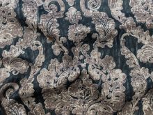 Nahaufnahme von Punta di Roma elastisch - Ornamente - dunkelblau - braun