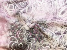 Nahaufnahme von Jersey Digitaldruck - Ornamente - rosa - weiß
