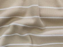 Ripp- Jersey - Streifen - beige - weiß