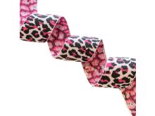 Gummiband Animalprint Leomuster ca. 40mm - helles rosa/pink