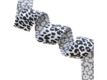 Gummiband Animalprint Leomuster ca. 40mm - wollweiß/grau