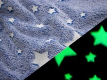 Wellnessfleece "Glow in the Dark" - Sternenhimmel - blau