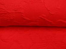Struktur Jacquard - 3D Blumen - rot