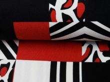 Jersey Viskose - gemusterte Karos - weiß